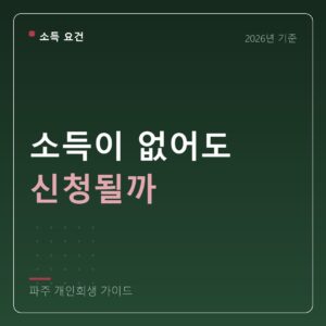 파주 개인회생 소득이 없어도 신청될까