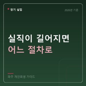 파주 개인회생 실직이 길어지면 어느 절차로