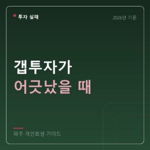 파주 개인회생 갭투자가 어긋났을 때