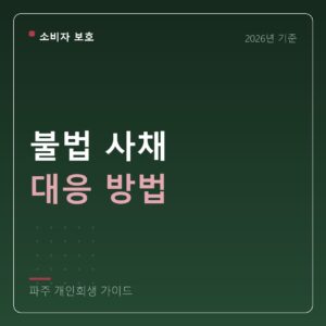 파주 개인회생 불법 사채 대응 방법