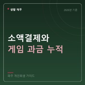 파주 개인회생 소액결제와 게임 과금 누적