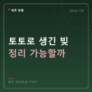 파주 개인회생 토토로 생긴 빚 정리 가능할까