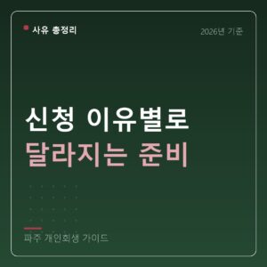 파주 개인회생 신청 이유 유형별 총정리