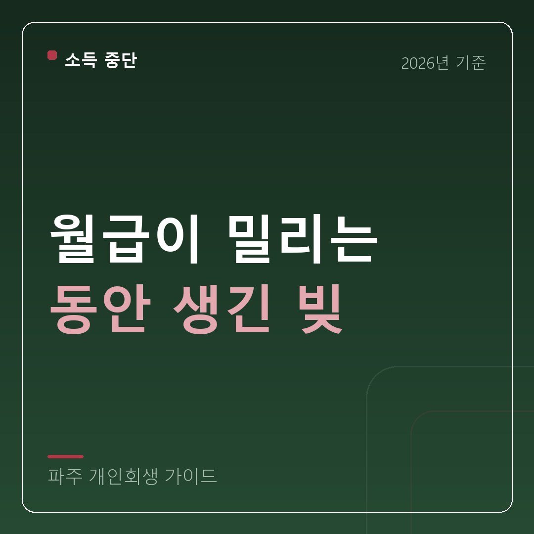 파주 개인회생 월급이 밀리는 동안 생긴 빚