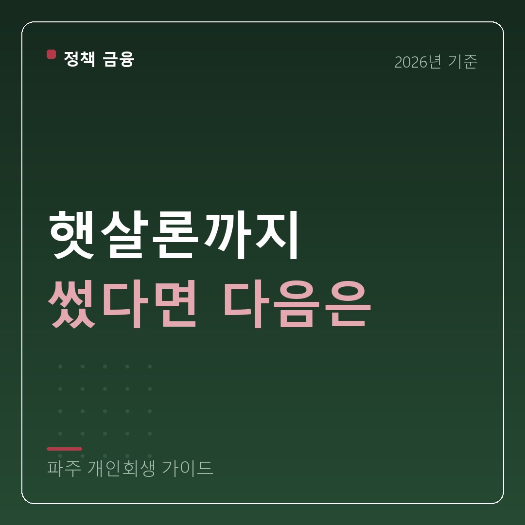 파주 개인회생 햇살론까지 썼다면 다음은