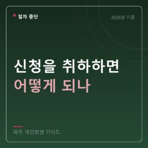 파주 개인회생 신청을 취하하면 어떻게 되나