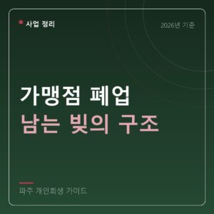 파주 개인회생 가맹점 폐업 남는 빚의 구조