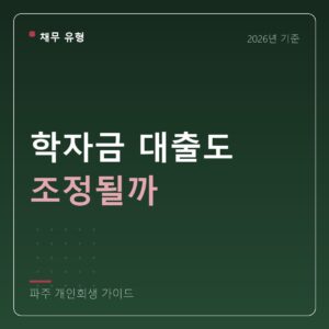 파주 개인회생 학자금 대출도 조정될까