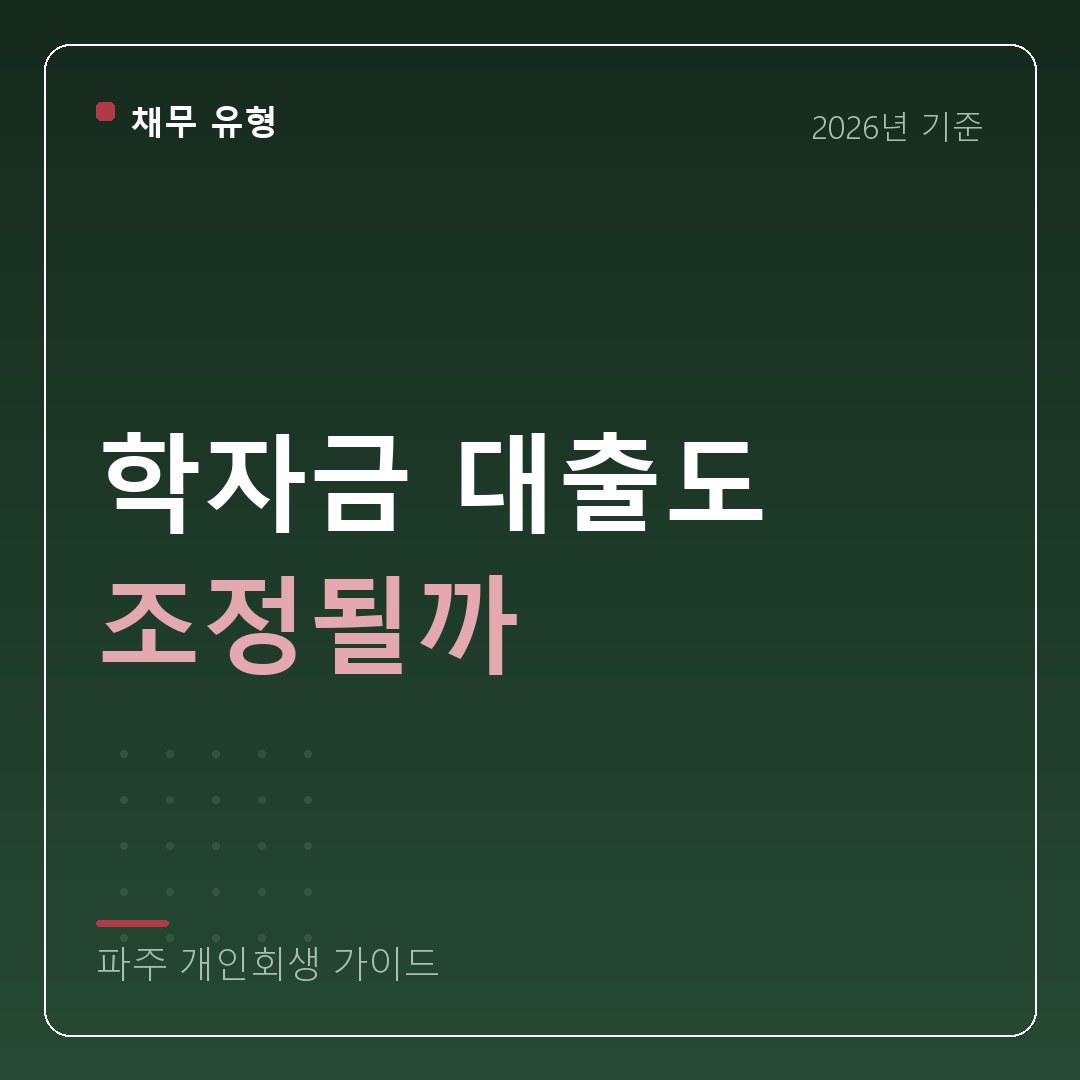 파주 개인회생 학자금 대출도 조정될까